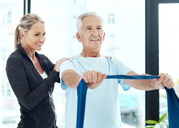 man receiving physical therapy